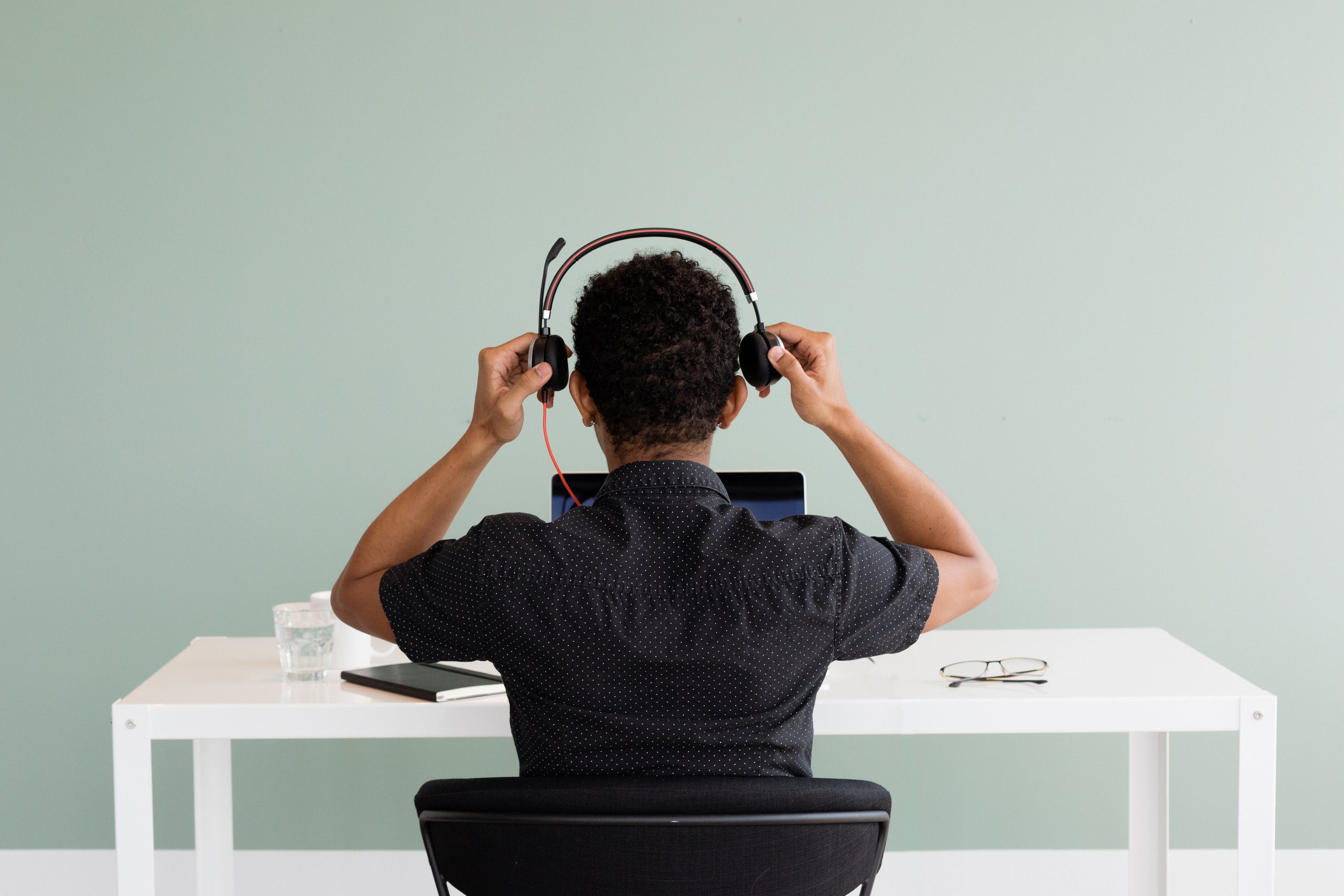 a customer support staff ready for work