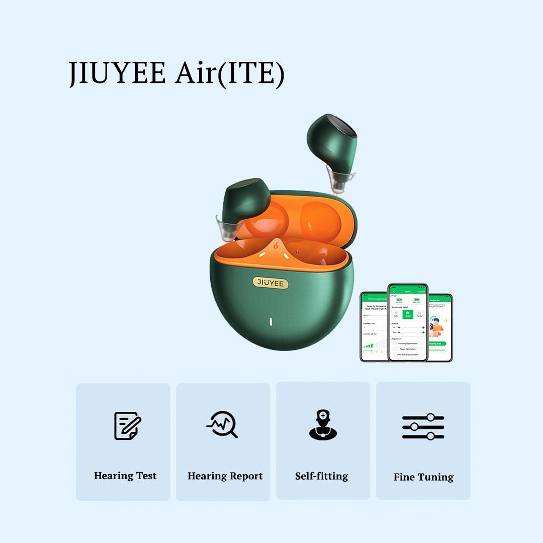 JIUYEE Air OTC Bluetooth Hearing Airds Support App Self-fitting