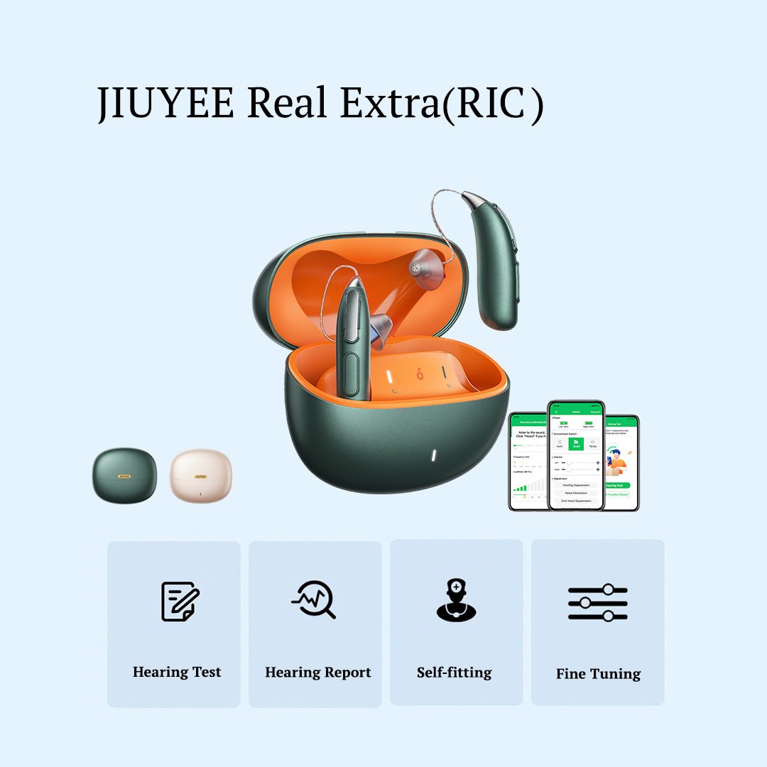 JIUYEE Real Extra OTC Bluetooth Hearing Airds Support App Self-fitting